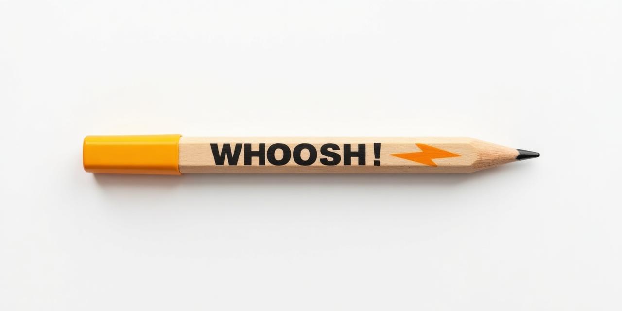 Whoosh Finance branded pencil with logo